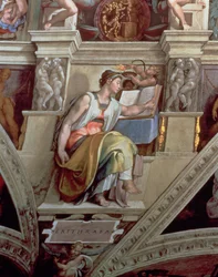 Sistine Chapel Ceiling: Erythraean Sibyl, 1510 (post restoration)
